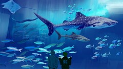 3d artwork Anime cyan blue