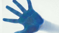 3d blue hand cold