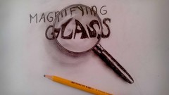 3d drawings magnifying glass minimalistic