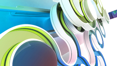 3D view abstract blue