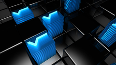 3D view abstract blue