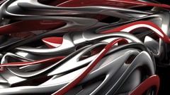 3D view abstract red