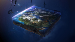 3D view clouds Volcanoes