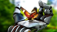 3D view robot Butterflies