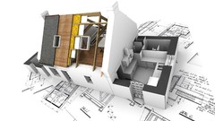 3D view white architecture