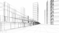 3D view white architecture