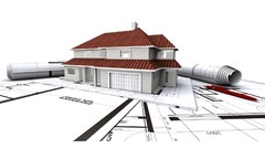 3D view white architecture