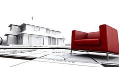 3D view white houses