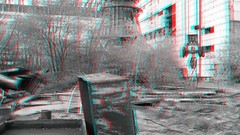 Abandoned Chernobyl 3d old buildings anaglyph
