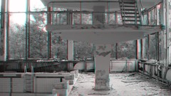 Abandoned Chernobyl 3d old buildings anaglyph