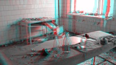 Abandoned Chernobyl old buildings anaglyph