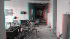 Abandoned Chernobyl old buildings anaglyph