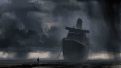 Abandoned ship stormy weather