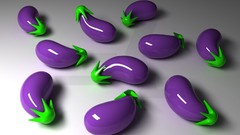 Abstract 3d beans eggplants