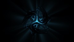 Abstract 3d light blue 3d art light trails 3D renders Dark 