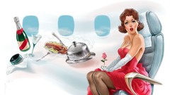 Abstract advertisement artwork pinups