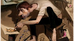 Abstract advertisement artwork pinups