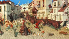 Abstract advertisement Fiesta artwork pinups