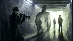 Abstract advertisement pinups old west