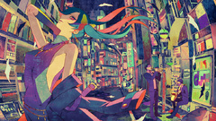 Abstract anime girls hatsune miku vocaloid