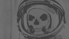 Abstract astronauts monochrome skulls artwork digital art
