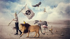 Abstract Birds Animals Desktopography