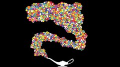 Abstract black background circles Lamps multicolor