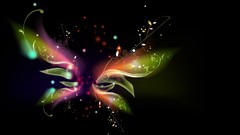 Abstract black background graphics multicolor vectors butterfly 