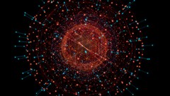 Abstract black background Iron Man 2 molecules digital art