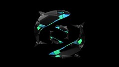 Abstract black background killer whales justin maller