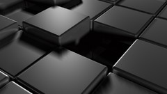 Abstract black cubes