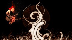 Abstract black Music red