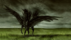 Abstract black pegasus