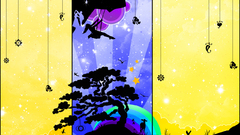 Abstract black Trees dark