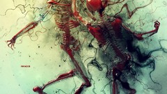 Abstract blood skeletons artwork artistic