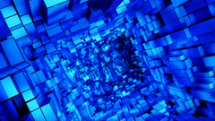 Abstract blue cubes