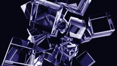 Abstract blue cubes glass