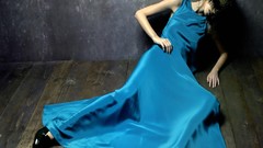 Abstract blue dress fashion photography