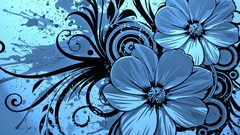 Abstract blue Flowers patterns