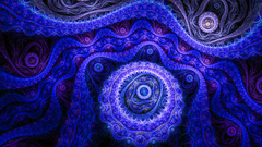 Abstract blue Fractals purple