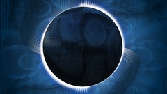 Abstract blue lines spheres