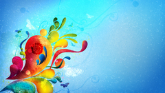 Abstract blue multicolor design