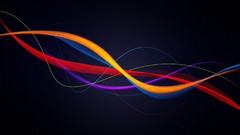 Abstract blue multicolor Ribbons