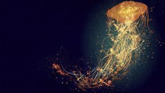 Abstract blue ocean jellyfish