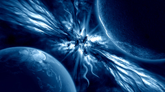 Abstract blue outer space