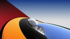 Abstract blue red colored