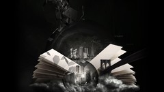 Abstract Books black background