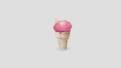 Abstract brain ice cream minimalistic