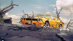 Abstract cars Desktopography broken