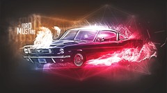 Abstract cars multicolor Ford mustang